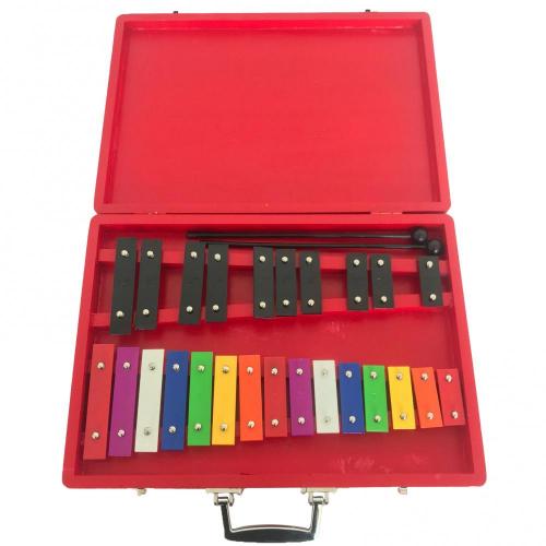 Praktische Instrumenten 25 Tones Aluminium Percussie Piano Vroege Onderwijs Kinderen Speelgoed Voorschoolse Onderwijs Kits Voor Kinderen: Rood