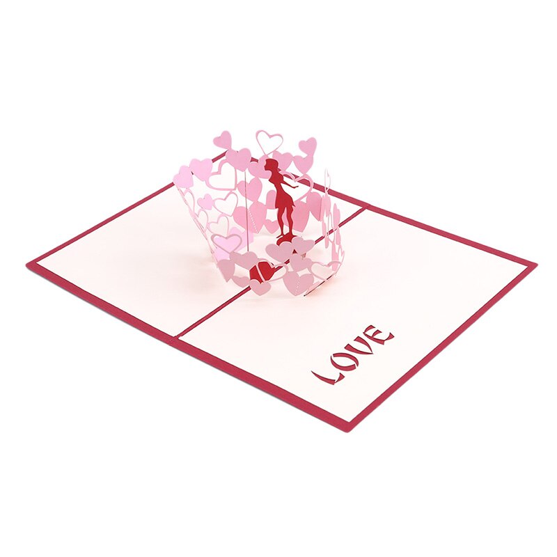 Banquet Invitation Letter 3D Lovers Greeting Card Folding Stamping Greeting Card Thank You Card Birthday Card With Envelope: Default Title