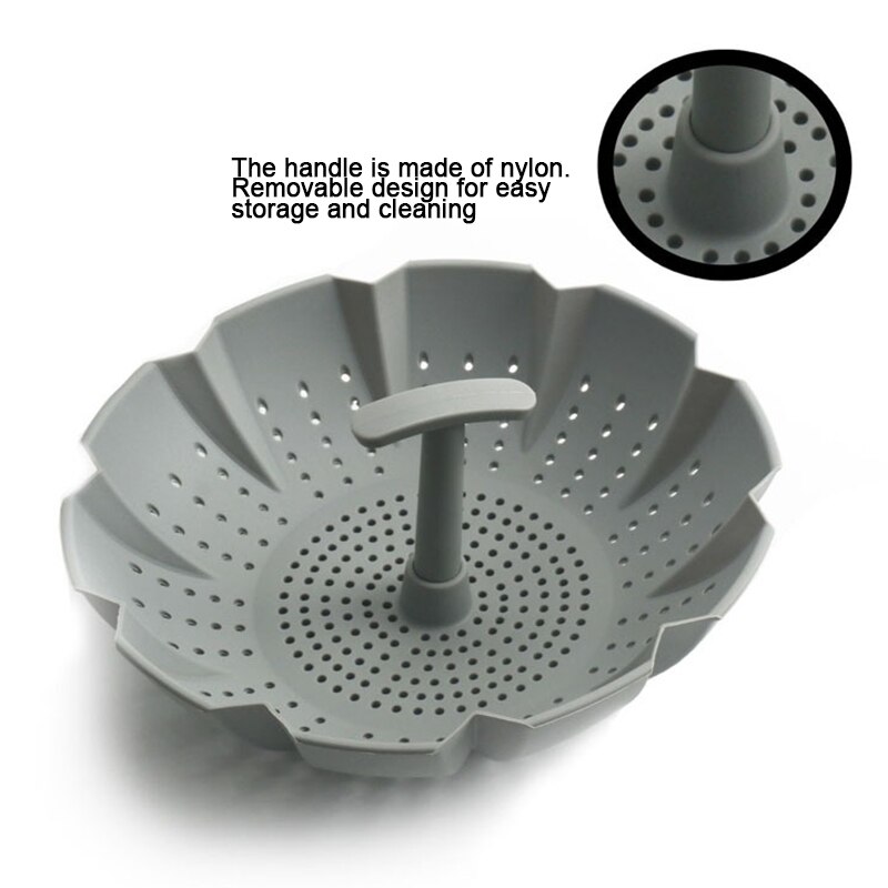 Panier de cuisson à vapeur en Silicone, résistant à la chaleur, multifonction, pour égouttoir à légumes, avec poignée centrale, pour micro-ondes