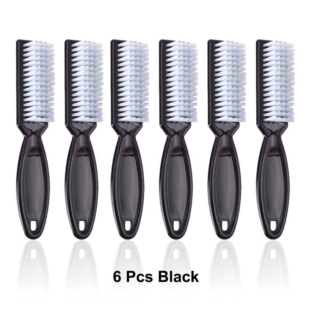 4/6/12 Uds cepillo de limpieza de uñas de Color mango de plástico agarre cepillo multifuncional limpieza fregado pedicura para manicura de dedos de los pies: Negro