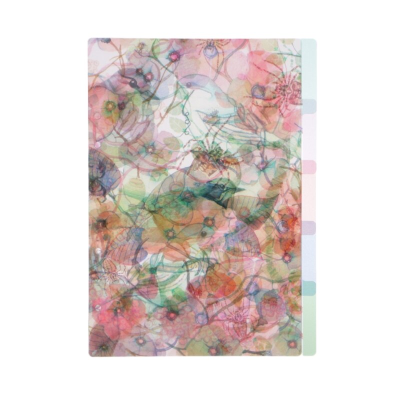 5Pcs Floral Category Page Planner Index Page Notebook Translucent 6 Hole Binder G92E