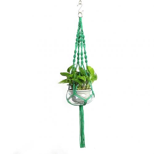 Plant Hangers Kleur Bloempot Hand-Geweven Netto Zak Opknoping Houder Home Decor: Grass  Green