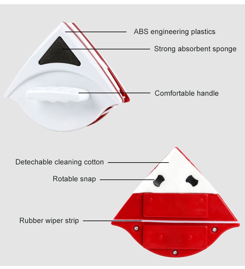 Double Side Magnetic Window Cleaner Brush for Washing Windows Glass Cleaning Household Wash Window Wiper Magnet Glass Cleaner