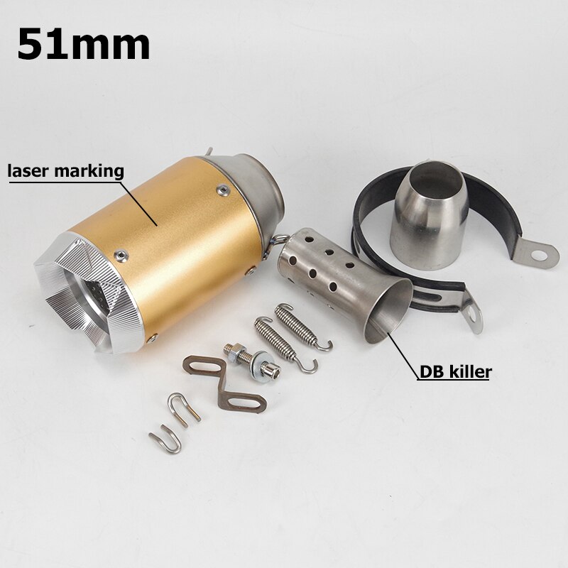 Universal Pitbike Motocross Motorcycle Exhaust Pipe Modified Carbon Fiber Style Tip Tailpipe Fits for Nmax FZ6 S1000RR MT07: C