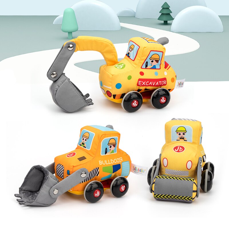 1pcs Car Model Toy Pull Back Car Toys Mobile Vehicle Excavator Model Kid Mini Cars Boy Toys Fabric Inertia Pull-Back Toy