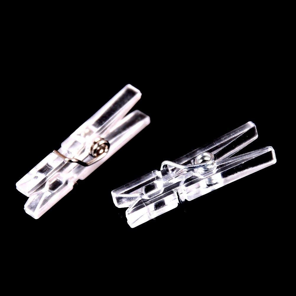 Mini pinces à linge transparentes en plastique, 2.5cm, épingles à linge, pince de décoration artisanale pour Photos et papier, corde légère, sac de 20/40 pièces