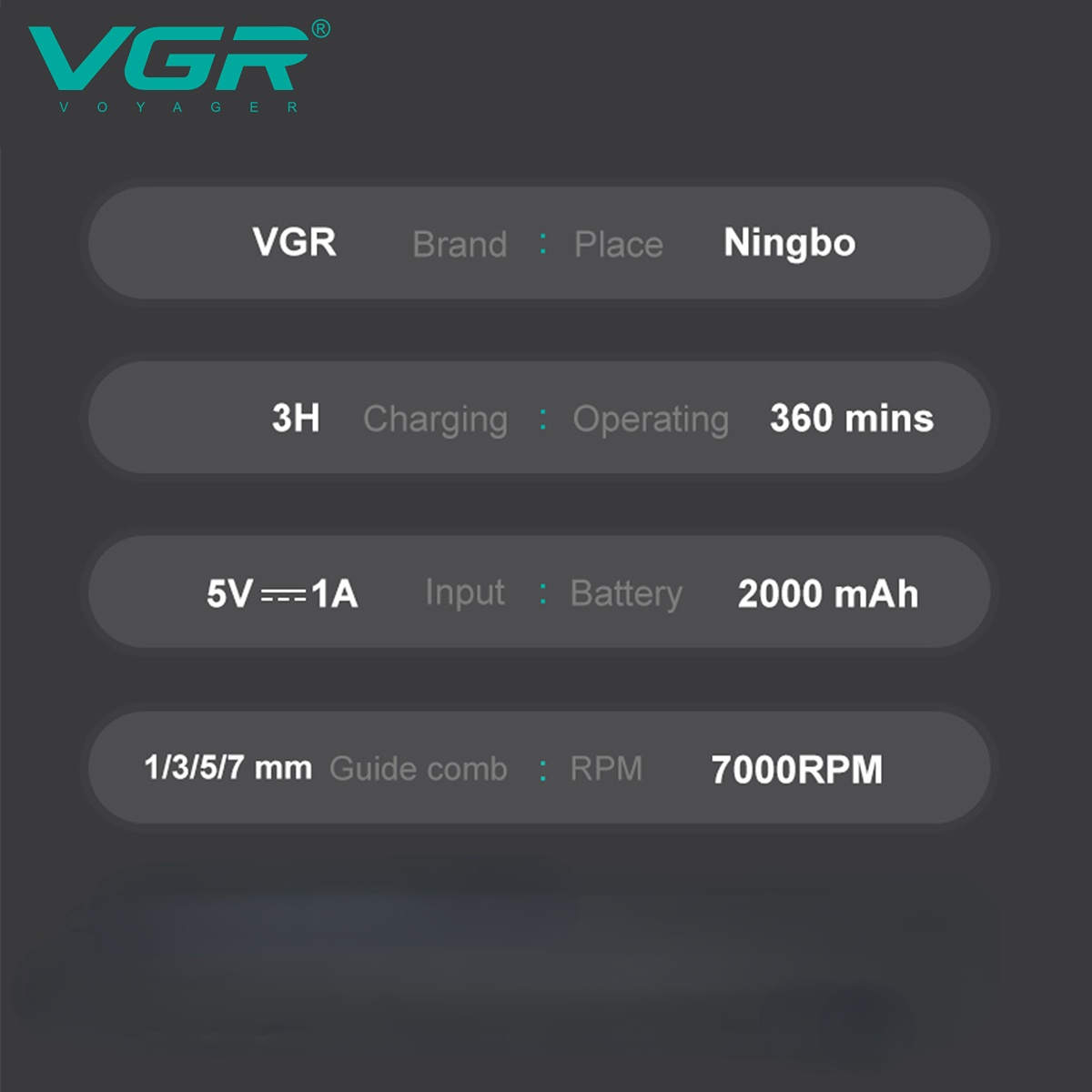 VGR Maquina para cortar cabello hombre maquinilla cortar el pelo cortapelos Recortador de pelo Cortapelos Recargable Clíper Ajustable Máquina cortadora de cabello Cortapelos eléctrico para hombre V-930