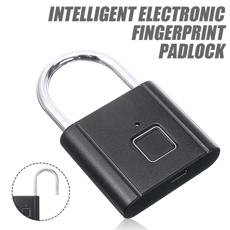 Smart Keyless Fingerprint Padlock USB Rechargeable Door Lock Home Door Suitcase Bag Lock Self Developing Chip