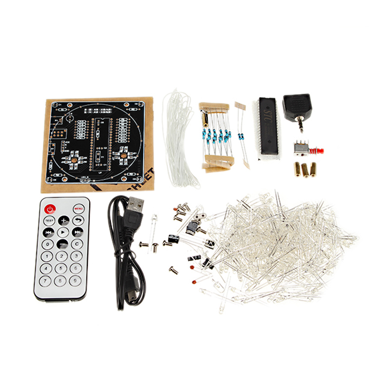 LEORY 1 pc 16x16 268 LED 3D LED Light Cube Kit Muziek Spectrum Elektronische Kit Met Afstandsbediening lassen Extra Plaat DIY