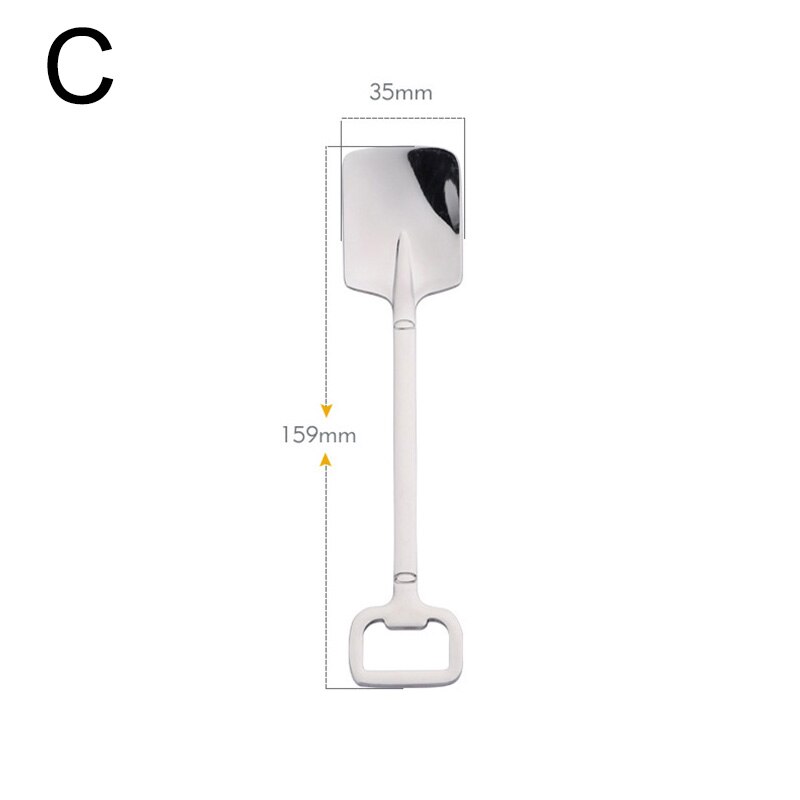 Retro Watermelon Shovel Coffee Spoon Stainless Steel Dessert Spoon Ice Cream Spoon Tip Flat Shovel for Christmas: C