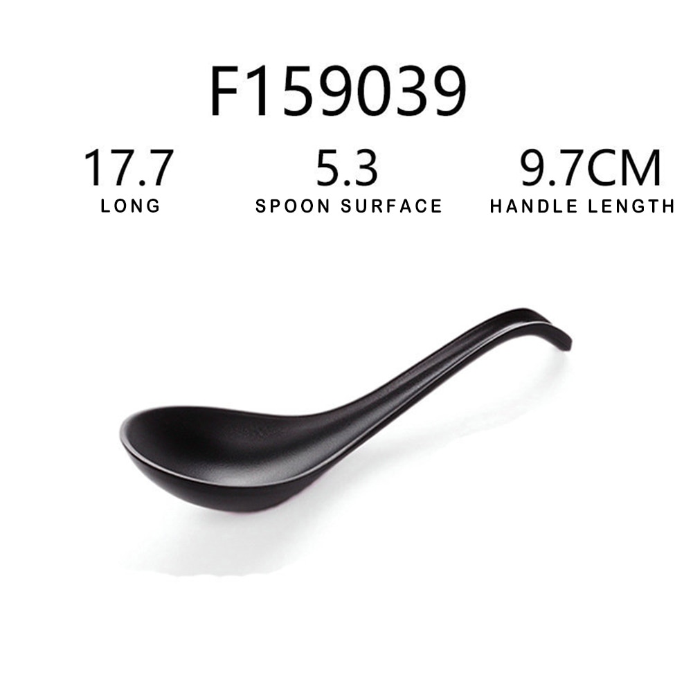 Black Soup Spoon Ramen Soup Bowl Multi-Size Plastic Spoon Ladle Buffet Restaurant Tableware Supplies DH: WHITE
