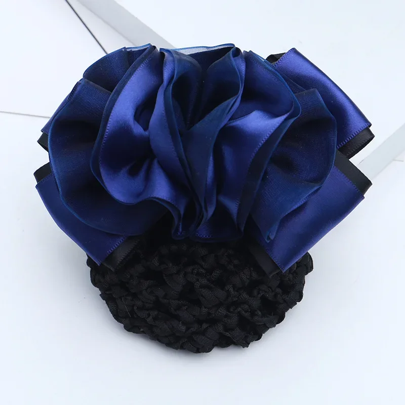 i-Remiel Floral Lace Satin Hairgrips Ribbon Bun Net Snood Bow Crochet Hair Clip Hair Accessories For Women Hair Clips Lady