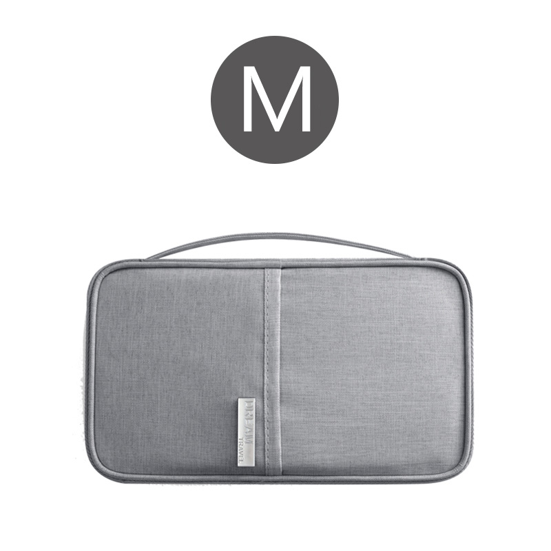 Couverture de passeport de voyage, porte-passeport étanche, multifonctionnel, organisateur de documents d&#39;identité, accessoires pour cartes de crédit: gray M