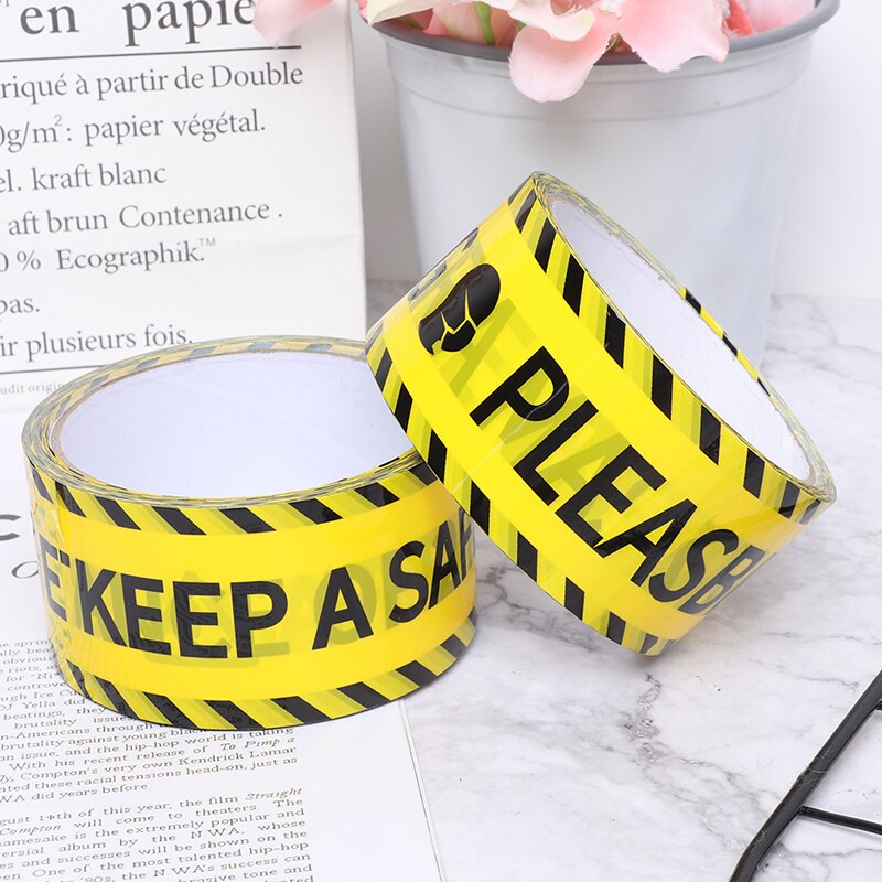 1Roll 48mm*25mm Warning Isolation Tape Danger Caution Barrier Remind Tapes DIY Sticker