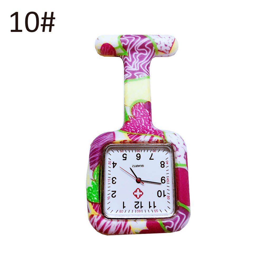 Relojes esfera cuadrada de silicona para enfermera, reloj de enfermera, broche para Doctor, relojes colgantes TT @ 88: 10