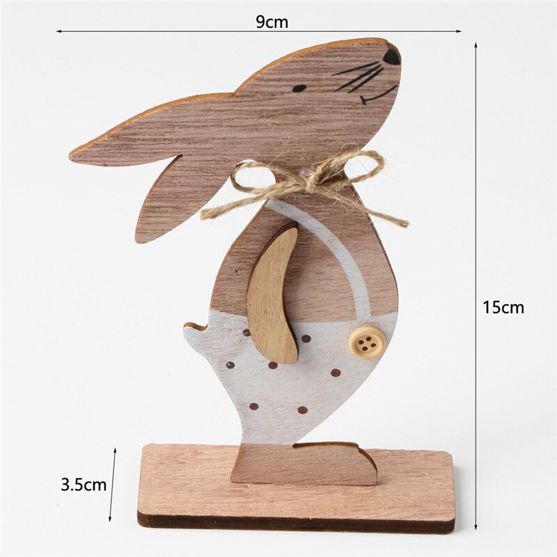 4 sztuk/zestaw 7*11cm wielkanoc królik dekoracje z drewna DIY drewno wiszące rzemiosło Słodki królik wielkanoc ozdoby zaopatrzenie solidny rzemiosła drewna: C