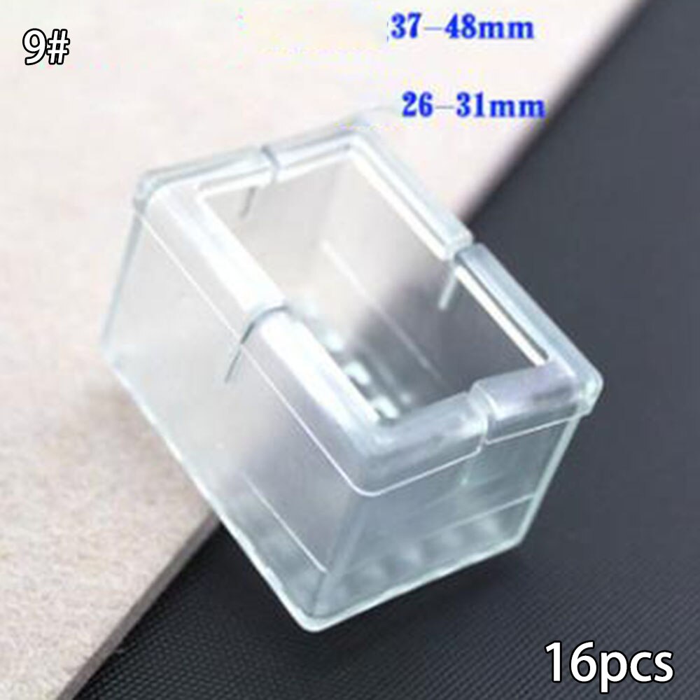 16x Silikon Gummi Stuhl Bein Füße Pads Möbel Umfasst Schutz Für Quadratische bilden Tisch Bein Abdeckung: 9