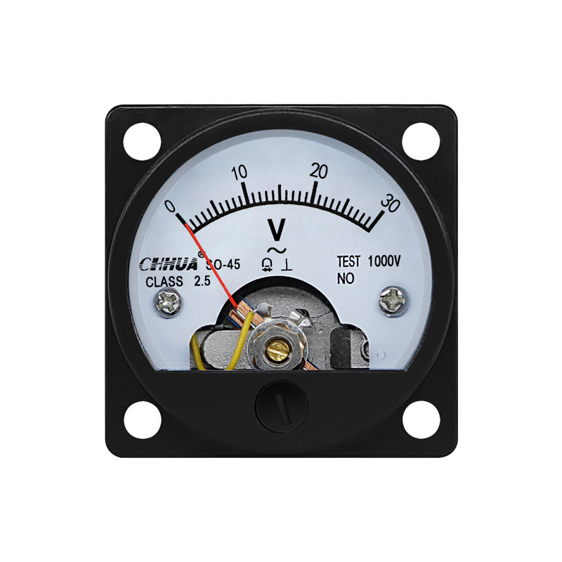SO-45 AC Analog Voltmeter 5V 10V 15V 20V 25V 30V 50V 75V 100V 150V 200V 300V 450V 500V 600V 800V Pointer Voltage Panel Meter