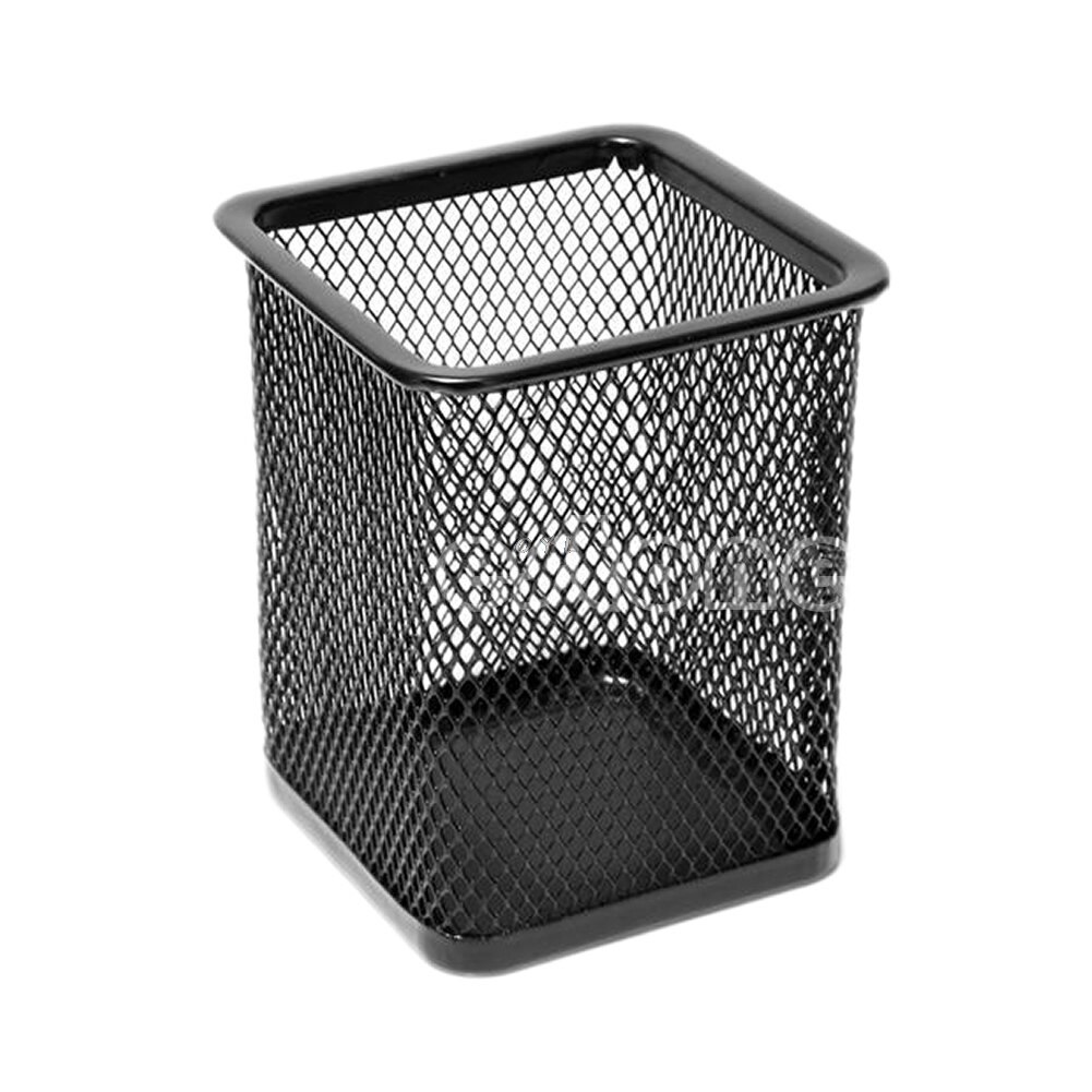 Black metal Rectangular Mesh Style Pen Pencil Holder Office accessories Desk Organizer Container supply
