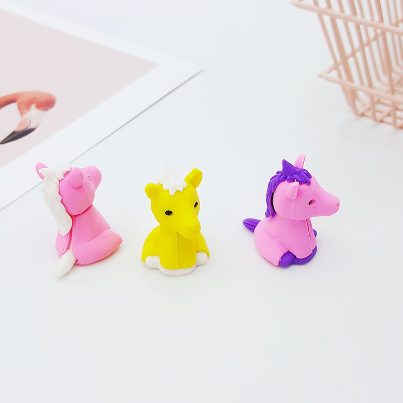 1pcs Cartoon lovely Unicorn eraser children Learning stationery kawaii school supplies papelaria for kids