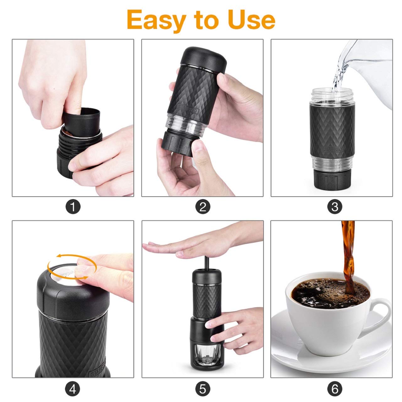 STARESSO Zweite Generation Manuelle Kaffeemühlen SP-200 Tragbare Multifunktionale Kaffee Maschine 2-in-1 Kapsel Kaffee Maschine