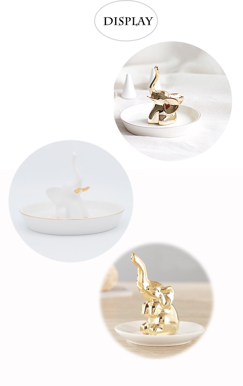 Elefant dekorativ fad ring sted opbevaringsbakke support til veninde smykker ornament arrangement til dressing skrivebord