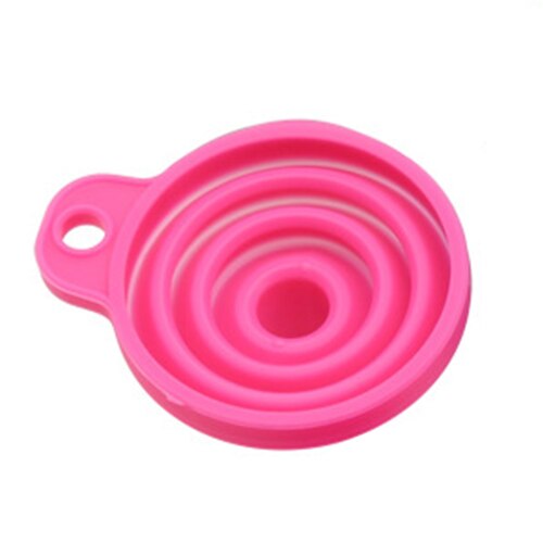 1pcs Mini Foldable Funnel Silicone Collapsible Funnel Folding Portable Funnels Be Hung Household Liquid Dispensing Kitchen Tools: Light pink