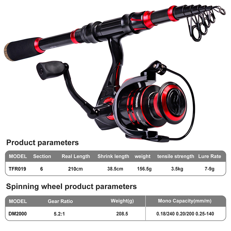 Canne a peche carbonne peche a la carpe article de pêche ensemble casting canne et moulinet canne a peche enfant Canne à pêche Casting télescopique ultralégère Portable, Combo de pêche à la truite et à la mouche