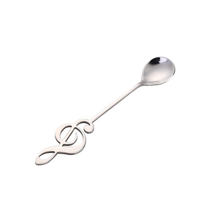 Stainless Steel Musical Note Coffee Spoons Tea Stirring Spoons Set Sugar Ice Cream Mug Dessert Spoon Drink Tableware Cucharas: 01