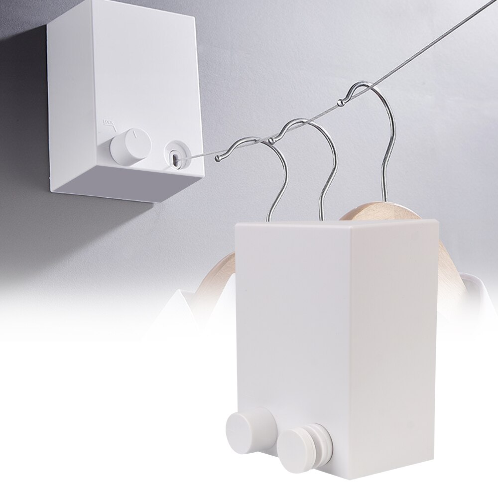 Balcony Invisible Drying Lines Washing Clothes Hanger Laundry Drying Line Wall-mounted Indoor Outdoor Retractable Clothesline 4M