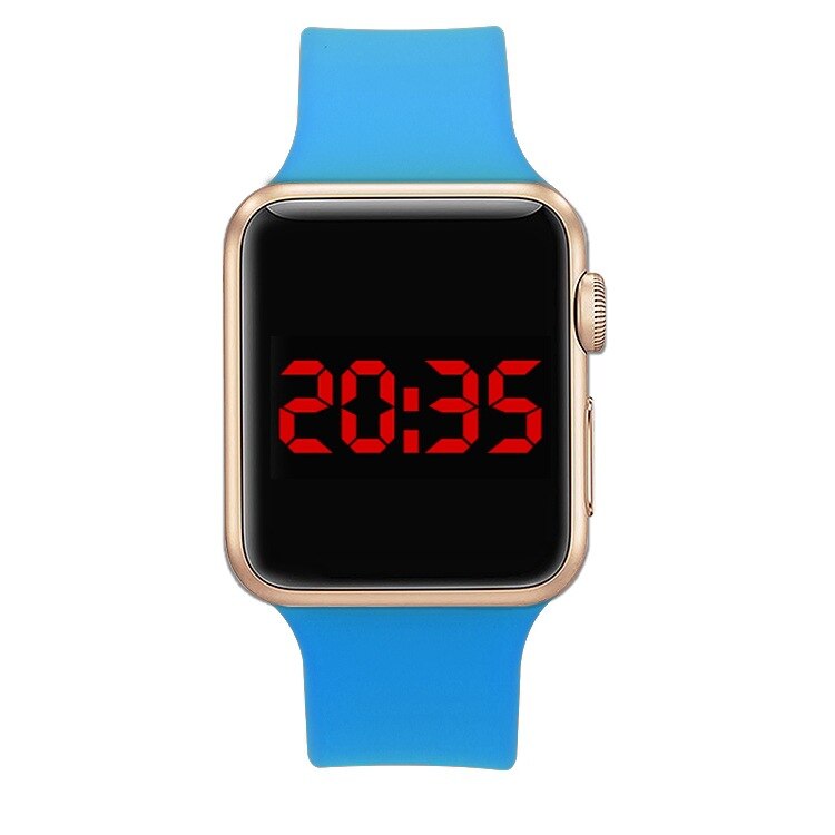 Led Digitale Horloge Voor Vrouwen Waterdichte Sport Heren Horloges Siliconen Armband Horloge Elektronische Klok Saat Horloges Vrouwen: light blue