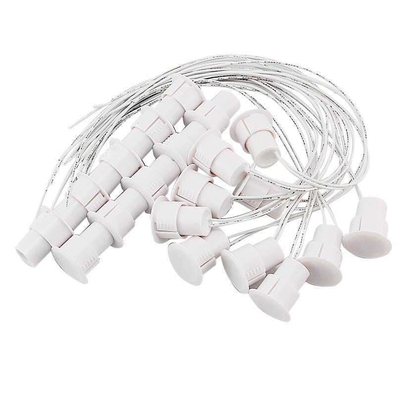 10PCS NO NC Wired Garage Door Reed Magnet Door Window Contact Sensor Alarm Open Loop