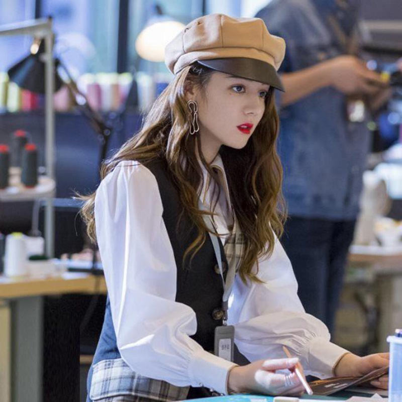 Belt Leather Woolen Adjustable Octagonal Hat Visors Painter Beret Newsboy Cap Woman's Autumn Winter Outdoor Warm Hat U67