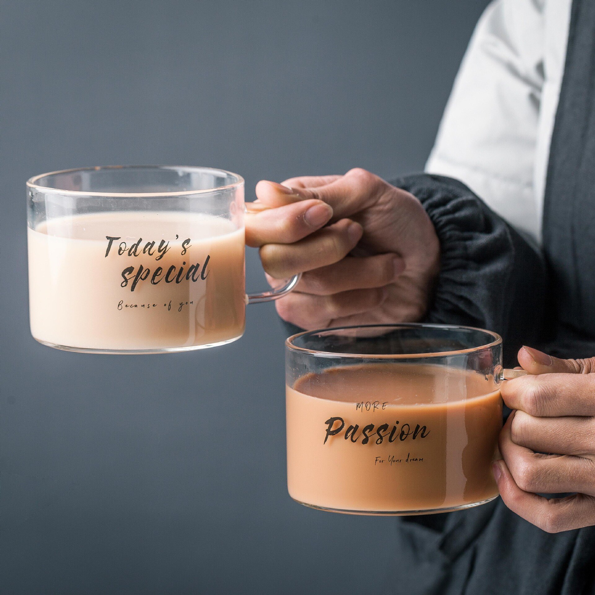 500ml bogstaver glas krus, stort bælte med juice krus kontor tekop dessert kop havregryn morgenmad kop mælk drinkware