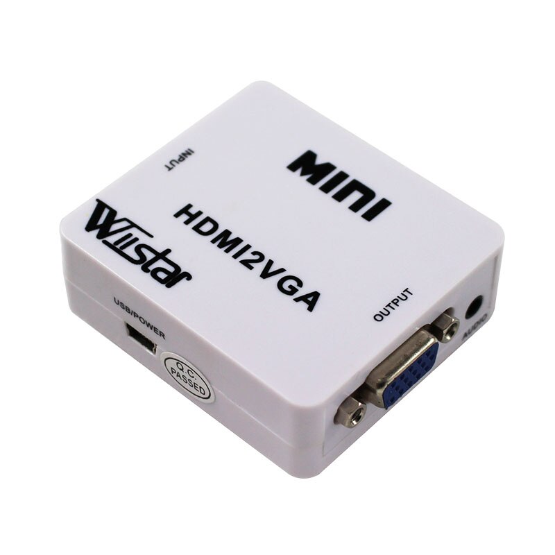 1080 p 60Hz Mini Hdmi naar Vga Converter voor Xbox pc Dvd cabo ingebouwde Hdmi2Vga Connector Adapter Hdmi- vga