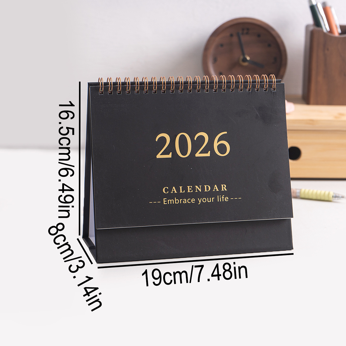 1 pc Cover Desktop Desk Calendar, Portable Foldable - Table Calendar, Writeable Memo, School & Office Desktop Decoration