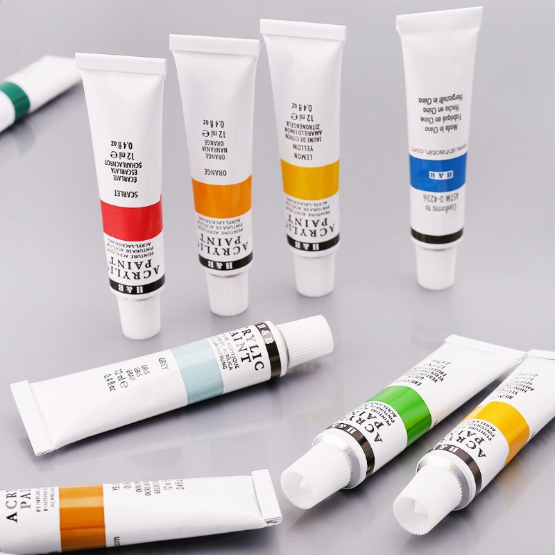 24 Colors Acrylic Paints Set 12ml Tubes Drawing Painting Pigment Hand-painted Wall Paint For Artist DIY pigment powder