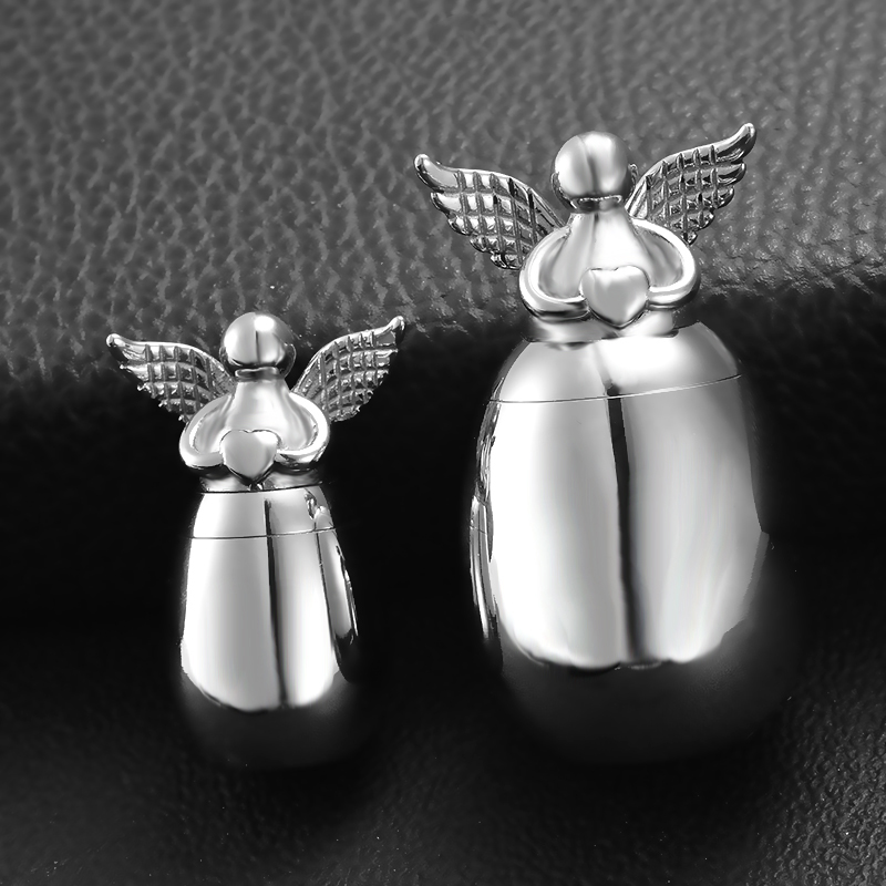 Kleine Aandenken Urnen voor Menselijke As Engelenvleugels Hart Mini Rvs Crematie Gedenkteken Urnen voor As Sieraden