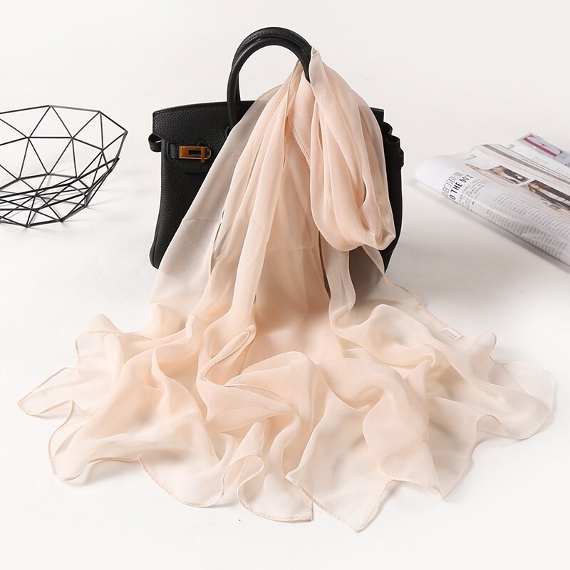 Mode Zon Zijden Sjaal Vrouwen Bloem Georgette Bandana Elegante Zee Strand Shawl Soft Hijab Lange Dunne Zijden Sjaal: A11