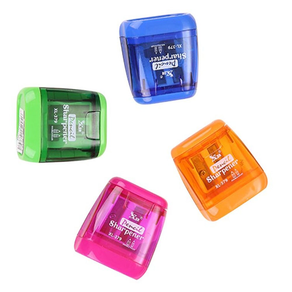 Plastic Double Hole Pencil Sharpener Durable Multi-Function Mechanical Pencil Sharpener Office School Supplies Plug And Play