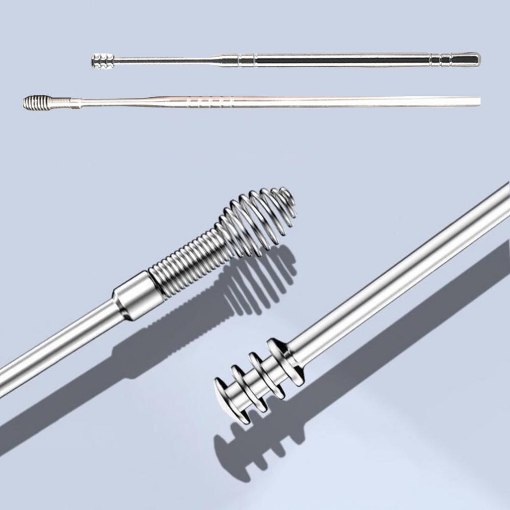 Dissolvant de cérumen, nettoyeur d'oreille, outil d'élimination de la cire, cure-oreille Anti-poussière, accessoire Grisp confortable, outil de bâton de nettoyage des oreilles à ressort