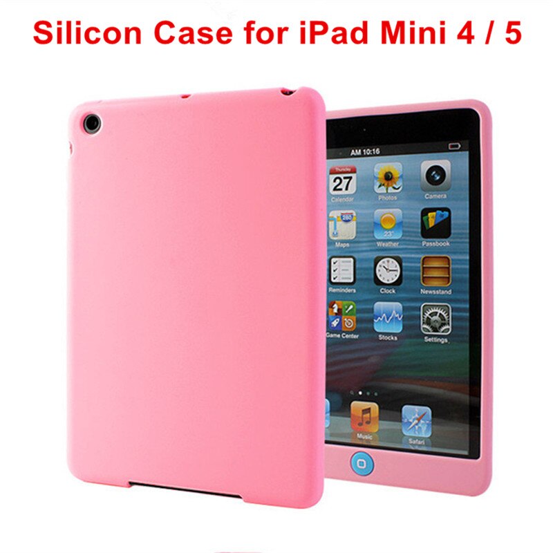 Silicone Case for ipad mini 1 2 3 Case Full Body Protect Skin Soft Cover for ipad mini 5 case Soft Back Cover for iPad Mini 4: Mini 5 4 Pink