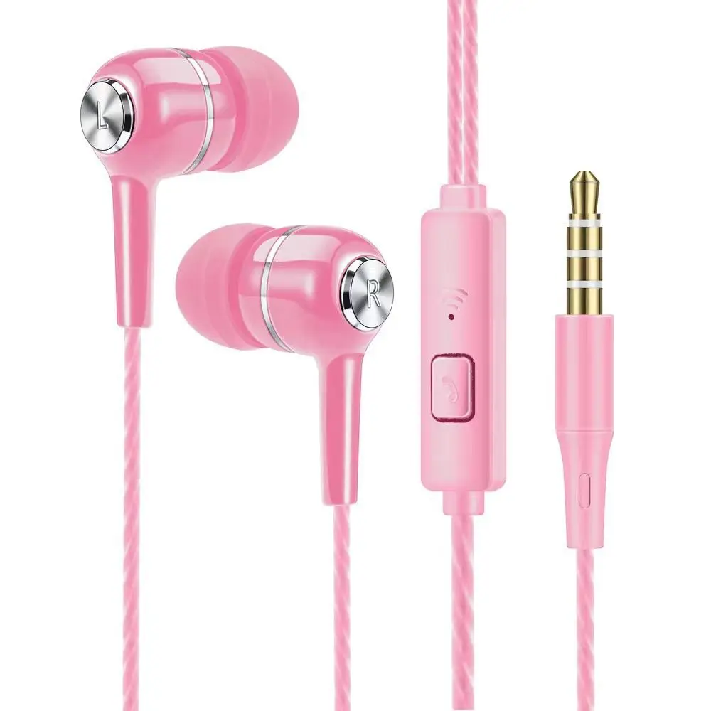 Stereo In-Ear Earphone Earpiece With Microphone 3.5mm Earbuds Universal Portable Wired Headphone For Apple/Android/: Blue