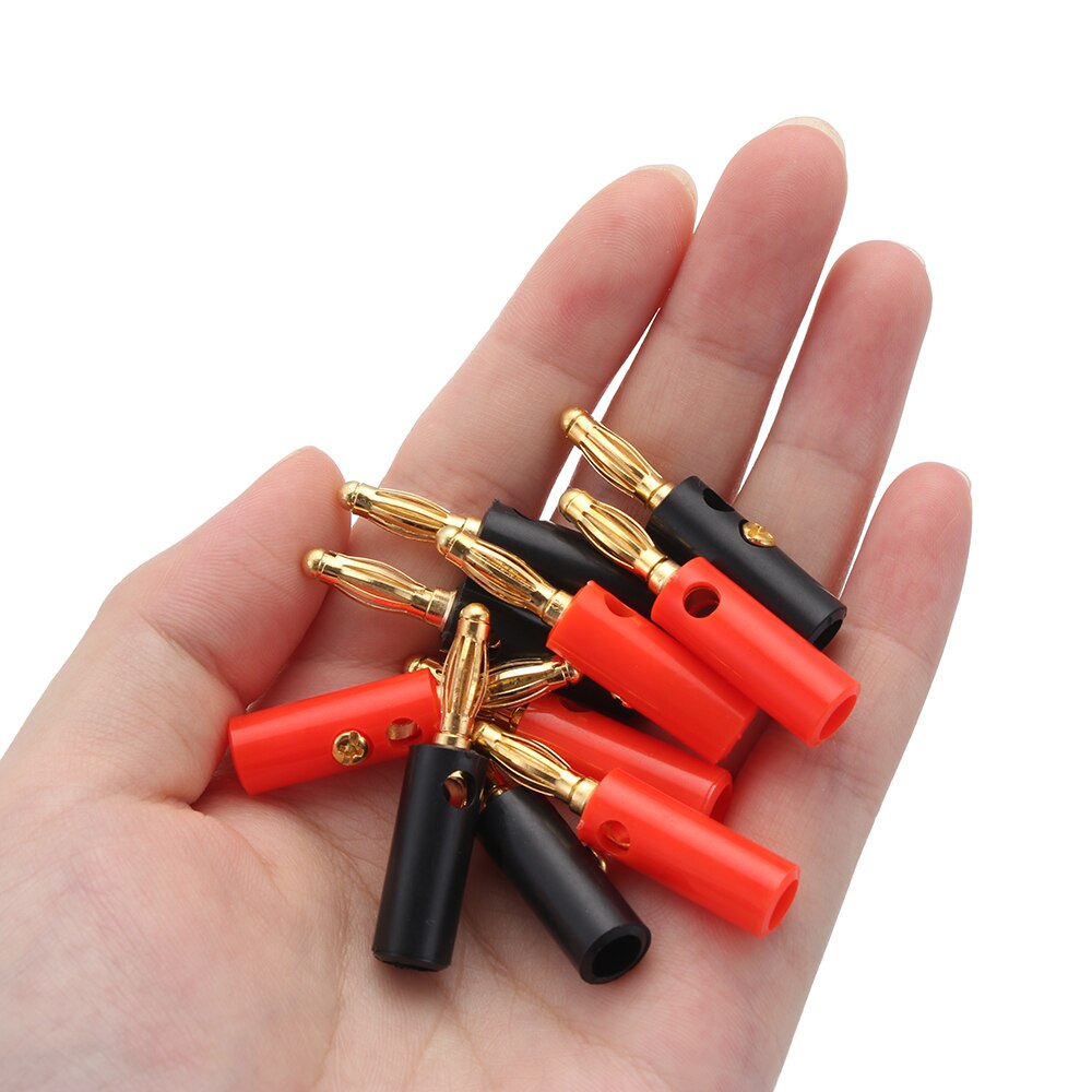 QUARKZMAN 6 Pezzi Spine Banana 2mm – Connettori 36A Per Cavi Altoparlanti E Audio (Nero E Rosso)