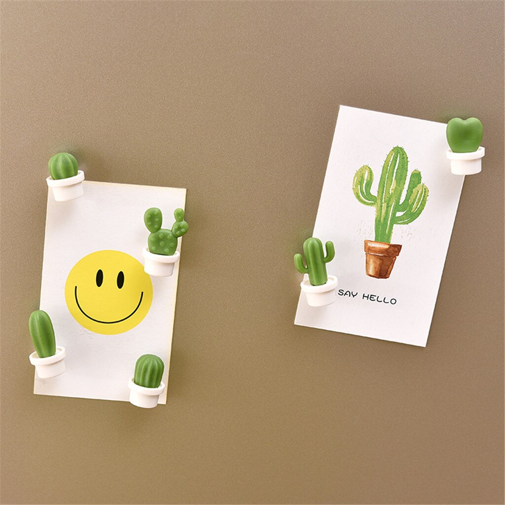 Cactus Koelkast Stickers Groene Plant Magnetische Gesp Magnetische Stickers 6 PC L1106