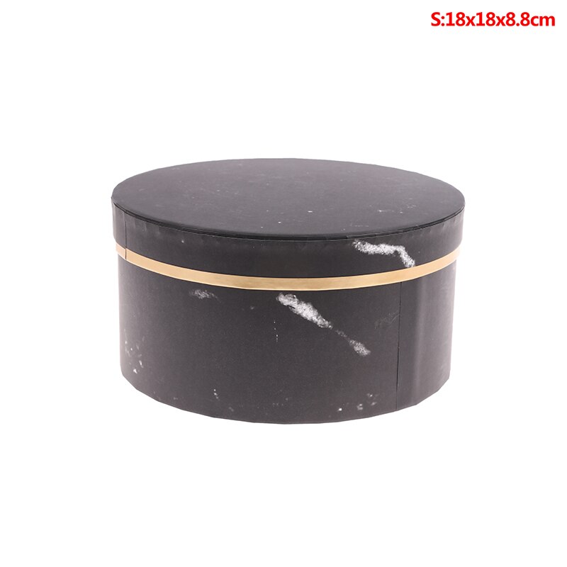 Marmer Romantische Ronde Bloem Doos Bloem Verpakking Papieren Zak Cadeau Lanyard Opbergdoos Bloemist Boeket Bloem Doos Met Deksel: BKS