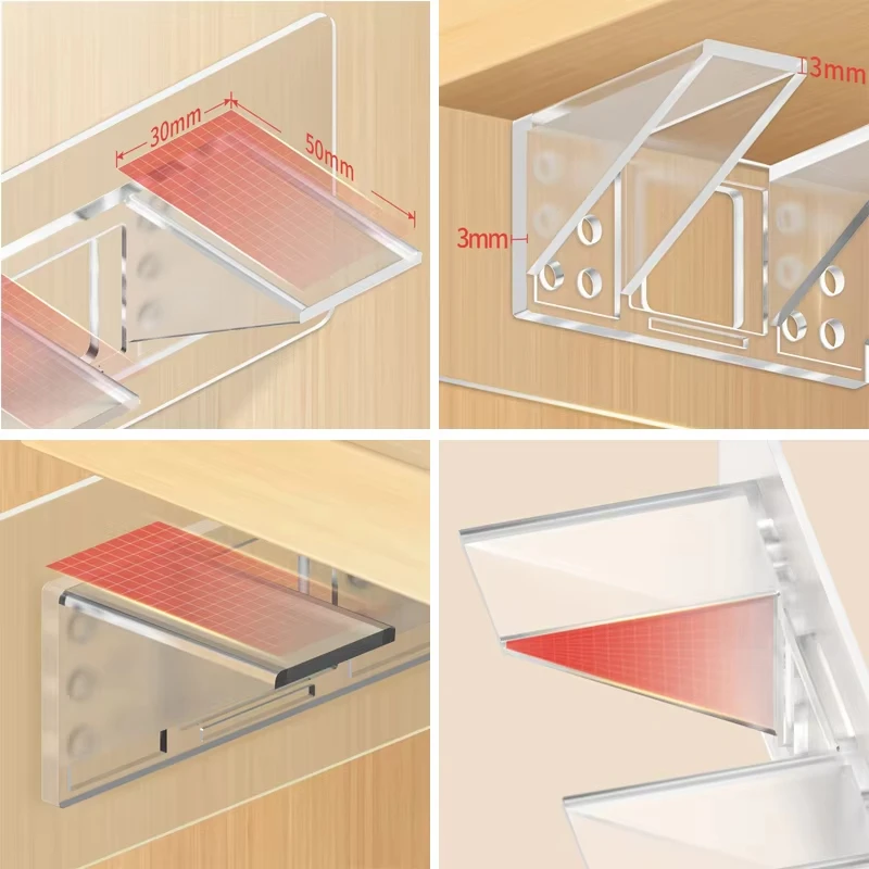 2/4pcs Adhesive Shelf Support Pegs L-type Bracket Wall Support Wall-mounted Rack Kitchen Bedroom Closet Cabinet Shelf Holder