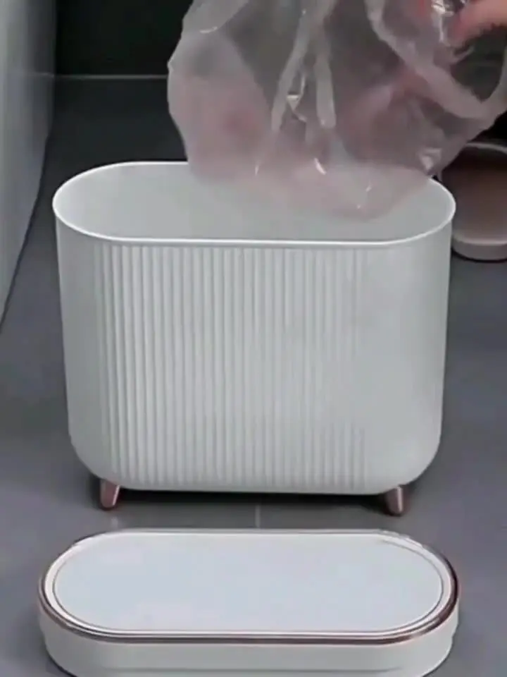 Compacte Rustige Prullenbak Voor Badkamer/Slaapkamer-Elektriciteitsvrij, Ruimtebesparend, Met Optioneel Deksel