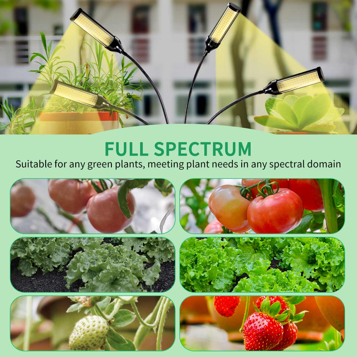 LED Grow Light With Tripod Stand Full Spectrum Grow Light With Timer And Remote Control For Floor Plant Flowers IndoorPhyto Lamp