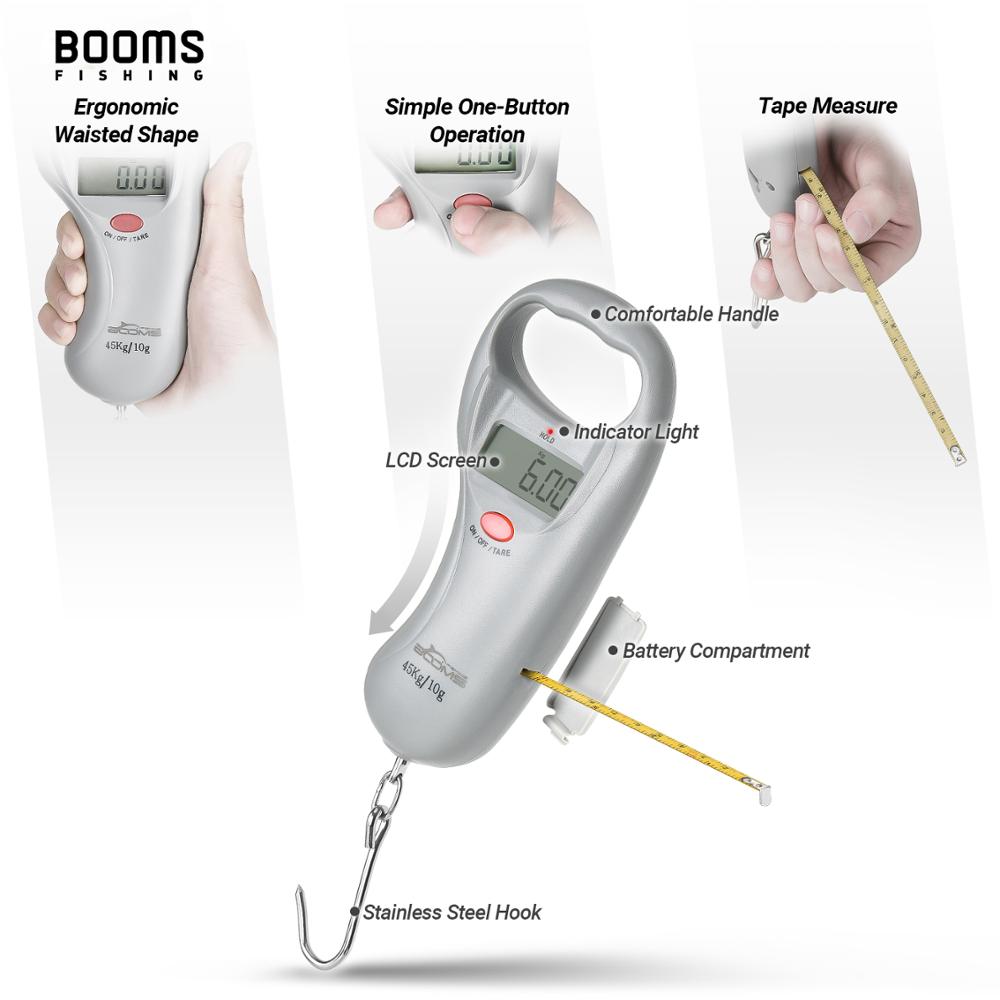 Booms Fishing C02 Fish Scale Digital Fishing Weight Scale with Tape Measure